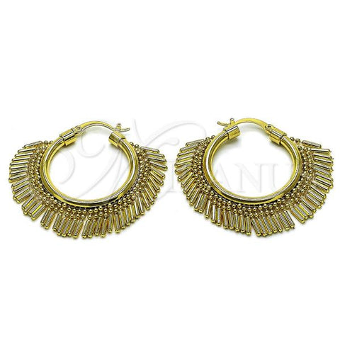 Oro Laminado Medium Hoop, Gold Filled Style Ball Design, Polished, Golden Finish, 02.282.0040.30