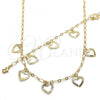 Oro Laminado Necklace and Bracelet, Gold Filled Style Heart Design, Polished, Golden Finish, 06.63.0203