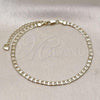 Oro Laminado Basic Anklet, Gold Filled Style Curb Design, Polished, Golden Finish, 5.222.006.10