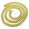 Oro Laminado Basic Necklace, Gold Filled Style Chunky Design, Polished, Golden Finish, 03.278.0002.30