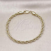 Oro Laminado Basic Bracelet, Gold Filled Style Rope Design, Polished, Golden Finish, 5.222.034.07