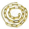 Oro Laminado Basic Necklace, Gold Filled Style Paperclip Design, Polished, Golden Finish, 04.378.0001.16