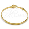 Oro Laminado Individual Bangle, Gold Filled Style Flower Design, Polished, Golden Finish, 07.192.0014.06 (12 MM Thickness, Size 6 - 2.75 Diameter)