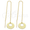 Oro Laminado Threader Earring, Gold Filled Style Diamond Cutting Finish, Golden Finish, 5.113.004