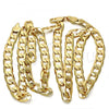 Gold Tone Basic Necklace, Curb Design, Polished, Golden Finish, 04.242.0029.24GT
