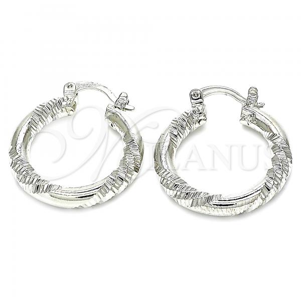 Rhodium Plated Small Hoop, Polished, Rhodium Finish, 02.170.0228.1.25