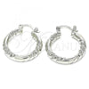 Rhodium Plated Small Hoop, Polished, Rhodium Finish, 02.170.0228.1.25