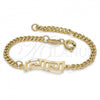 Oro Laminado ID Bracelet, Gold Filled Style Greek Key Design, Polished, Golden Finish, 5.228.020.06