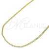 Oro Laminado Basic Necklace, Gold Filled Style Curb Design, Polished, Golden Finish, 5.222.008.20