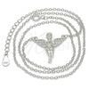 Sterling Silver Pendant Necklace, Angel Design, with White Micro Pave, Polished, Rhodium Finish, 04.336.0012.16