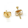 Oro Laminado Stud Earring, Gold Filled Style Ball Design, Polished, Golden Finish, 5.128.006