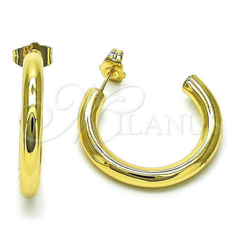 Oro Laminado Medium Hoop, Gold Filled Style Polished, Golden Finish, 02.195.0250.30