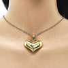 Oro Laminado Fancy Pendant, Gold Filled Style Heart and Hollow Design, Polished, Golden Finish, 05.341.0095