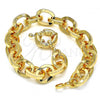 Oro Laminado Basic Bracelet, Gold Filled Style Rolo Design, Polished, Golden Finish, 03.378.0003.07