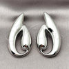 Rhodium Plated Stud Earring, Leaf Design, Polished, Rhodium Finish, 02.428.0015.1