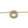 Oro Laminado Pendant Necklace, Gold Filled Style with White Cubic Zirconia, Polished, Golden Finish, 04.156.0061.20