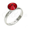 Rhodium Plated Multi Stone Ring, with Light Siam Swarovski Crystals, Polished, Rhodium Finish, 01.239.0009.4 (One size fits all)