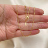 Oro Laminado Basic Necklace, Gold Filled Style Singapore Design, Polished, Golden Finish, 04.65.0184.18