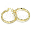 Oro Laminado Medium Hoop, Gold Filled Style Diamond Cutting Finish, Golden Finish, 02.170.0243.40