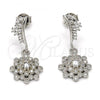 Sterling Silver Dangle Earring, with White Cubic Zirconia, Polished, Rhodium Finish, 02.175.0130