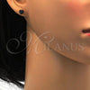 Stainless Steel Stud Earring, Heart Design, with Black Cubic Zirconia, Polished, Golden Finish, 02.271.0009.4