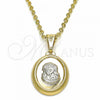 Oro Laminado Religious Pendant, Gold Filled Style Holy Spirit Design, Polished, Two Tone, 05.32.0065