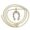 Oro Laminado Pendant Necklace, Gold Filled Style with Multicolor Cubic Zirconia, Polished, Golden Finish, 04.362.0022.20