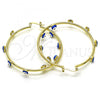 Oro Laminado Large Hoop, Gold Filled Style Evil Eye Design, Blue Enamel Finish, Golden Finish, 02.380.0106.1.50