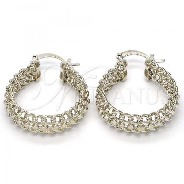 Rhodium Plated Medium Hoop, Polished, Rhodium Finish, 02.163.0025.1.30
