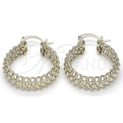 Rhodium Plated Medium Hoop, Polished, Rhodium Finish, 02.163.0025.1.30