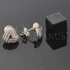Oro Laminado Stud Earring, Gold Filled Style Love Knot Design, Pink Enamel Finish, Golden Finish, 5.126.055.1 *PROMO*