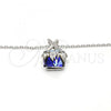 Rhodium Plated Pendant Necklace, with Bermuda Blue Swarovski Crystals and White Micro Pave, Polished, Rhodium Finish, 04.239.0023.2.16