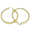 Oro Laminado Large Hoop, Gold Filled Style Diamond Cutting Finish, Golden Finish, 02.213.0254.1.50