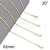 Oro Laminado Basic Necklace, Gold Filled Style Polished, Golden Finish, 04.213.0031.20
