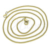 Oro Laminado Basic Necklace, Gold Filled Style Miami Cuban Design, Polished, Golden Finish, 04.213.0256.18