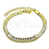 Oro Laminado Fancy Bracelet, Gold Filled Style with White Cubic Zirconia, Polished, Golden Finish, 04.341.0097.07