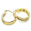 Oro Laminado Small Hoop, Gold Filled Style with Garnet and White Micro Pave, Polished, Golden Finish, 02.210.0270.1.20