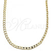 Oro Laminado Basic Necklace, Gold Filled Style Curb Design, Polished, Golden Finish, 5.222.005.22