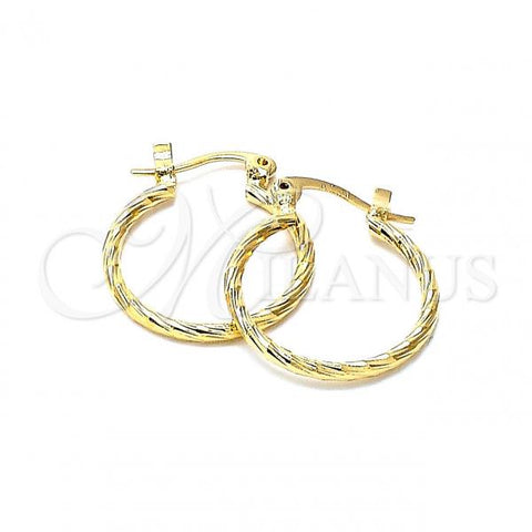 Oro Laminado Small Hoop, Gold Filled Style Brushed Finish, Golden Finish, 5.136.031.20