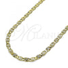 Oro Laminado Basic Necklace, Gold Filled Style Mariner Design, Diamond Cutting Finish, Golden Finish, 04.213.0247.18