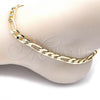 Oro Laminado Basic Anklet, Gold Filled Style Figaro Design, Polished, Golden Finish, 5.222.011.12