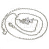 Rhodium Plated Pendant Necklace, Heart Design, with White Cubic Zirconia, Polished, Rhodium Finish, 04.213.0034.1.16