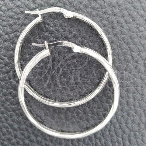 Sterling Silver Medium Hoop, Diamond Cutting Finish, Silver Finish, 02.389.0168.30