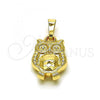 Oro Laminado Fancy Pendant, Gold Filled Style Owl Design, Polished, Golden Finish, 05.178.0001