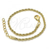 Oro Laminado Basic Bracelet, Gold Filled Style Rope Design, Polished, Golden Finish, 04.213.0105.07