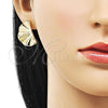 Oro Laminado Stud Earring, Gold Filled Style Polished, Golden Finish, 02.418.0001