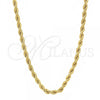 Oro Laminado Basic Necklace, Gold Filled Style Rope Design, Polished, Golden Finish, 5.222.035.18