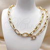 Oro Laminado Necklace and Bracelet, Gold Filled Style Polished, Golden Finish, 06.429.0008