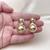 Oro Laminado Stud Earring, Gold Filled Style Ball and Infinite Design, Polished, Golden Finish, 02.428.0010