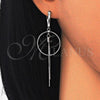 Sterling Silver Long Earring, Polished, Rhodium Finish, 02.186.0087
